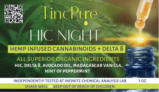 HIC NIGHT (hemp infused cannabinoids) + Delta-8 + CBN cannabinoids 1 oz